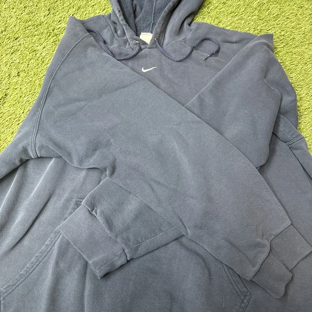 Vintage Nike Center Swoosh Hoodie Sweatshirt Mens Size 2XL XXL 90s Navy Y2K 2000